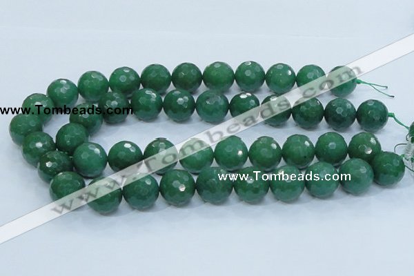 CAJ07 15.5 inches 18mm faceted round green aventurine jade beads