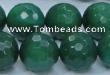 CAJ08 15.5 inches 20mm faceted round green aventurine jade beads