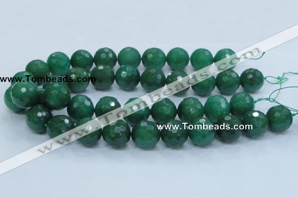 CAJ08 15.5 inches 20mm faceted round green aventurine jade beads