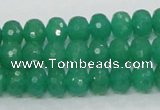 CAJ09 15.5 inches 7*10mm faceted rondelle green aventurine jade beads