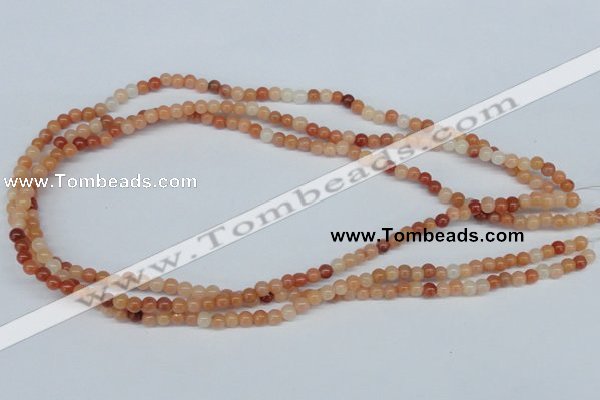 CAJ101 15.5 inches 4mm round red aventurine jade beads wholesale