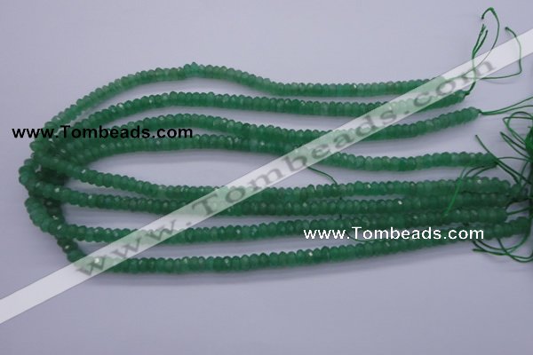 CAJ15 15.5 inches 4*6mm faceted rondelle green aventurine beads