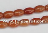 CAJ150 15.5 inches 8*12mm rice red aventurine jade beads