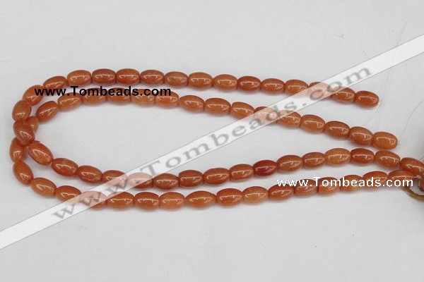 CAJ150 15.5 inches 8*12mm rice red aventurine jade beads