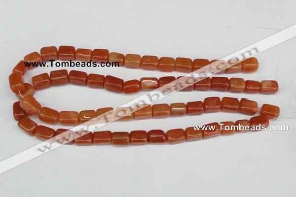 CAJ151 15.5 inches 10*13mm cuboid red aventurine jade beads