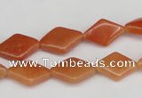 CAJ153 15.5 inches 10*15mm rhombic red aventurine jade beads