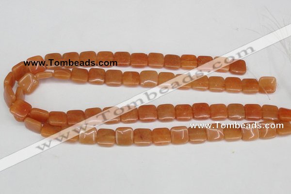 CAJ155 15.5 inches 12*12mm square red aventurine jade beads