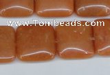 CAJ156 15.5 inches 20*20mm square red aventurine jade beads