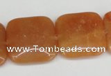 CAJ157 15.5 inches 25*25mm square red aventurine jade beads