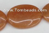 CAJ163 15.5 inches 25*35mm oval red aventurine jade beads