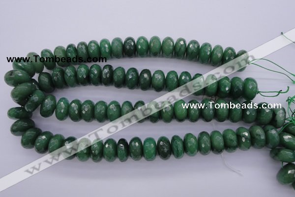 CAJ19 15.5 inches 9*18mm faceted rondelle green aventurine beads