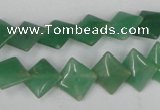 CAJ301 15.5 inches 10*10mm diamond green aventurine jade beads