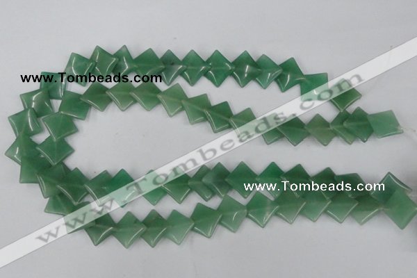 CAJ302 15.5 inches 14*14mm diamond green aventurine jade beads