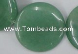 CAJ306 15.5 inches 40mm flat round green aventurine jade beads