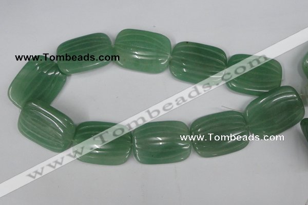 CAJ309 15.5 inches 30*40mm carved rectangle green aventurine jade beads