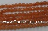 CAJ360 15.5 inches 4mm faceted round red aventurine beads wholesale