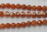 CAJ361 15.5 inches 6mm faceted round red aventurine beads wholesale