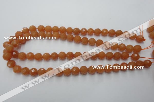 CAJ363 15.5 inches 10mm faceted round red aventurine beads wholesale