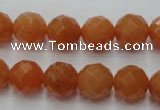 CAJ364 15.5 inches 12mm faceted round red aventurine beads wholesale