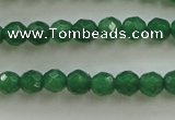 CAJ410 15.5 inches 4mm faceted round green aventurine beads