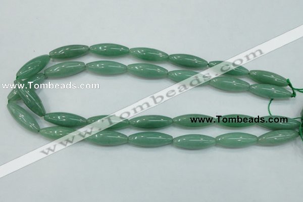 CAJ52 15.5 inches 10*30mm rice green aventurine jade beads wholesale