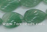 CAJ56 15.5 inches 18*25mm twisted leaf green aventurine jade beads