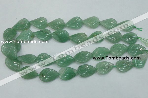 CAJ56 15.5 inches 18*25mm twisted leaf green aventurine jade beads