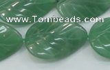CAJ57 15.5 inches 22*30mm twisted leaf green aventurine jade beads