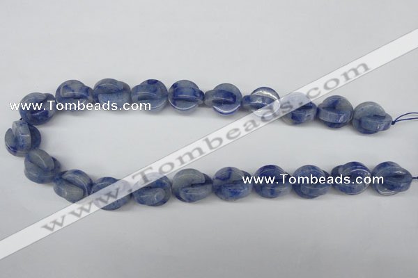 CAJ584 15.5 inches 16*16mm curved moon blue aventurine beads wholesale