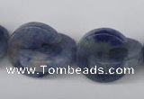 CAJ586 15.5 inches 20*20mm curved moon blue aventurine beads wholesale