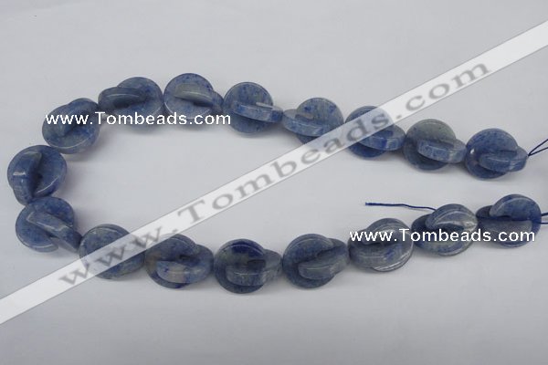 CAJ586 15.5 inches 20*20mm curved moon blue aventurine beads wholesale