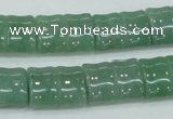 CAJ59 15.5 inches 13*18mm flat bamboo green aventurine jade beads