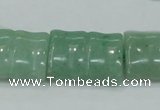 CAJ60 15.5 inches 18*25mm flat bamboo green aventurine jade beads