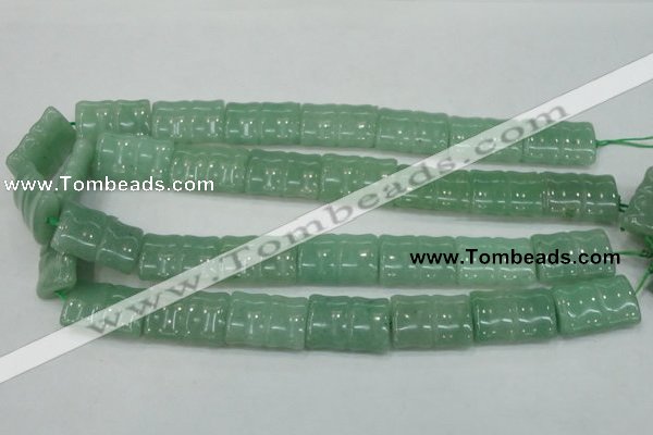 CAJ60 15.5 inches 18*25mm flat bamboo green aventurine jade beads