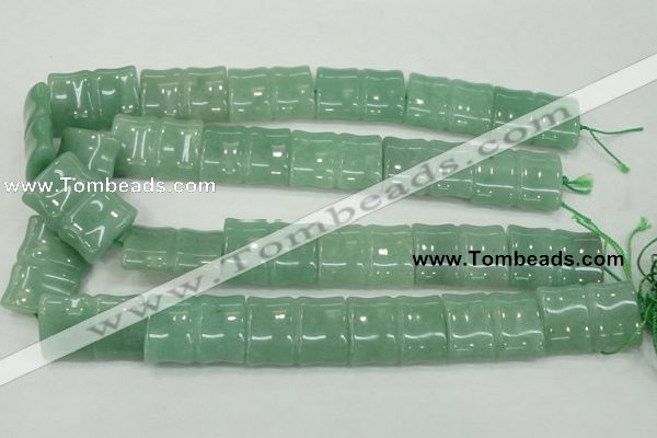 CAJ61 15.5 inches 22*30mm flat bamboo green aventurine jade beads