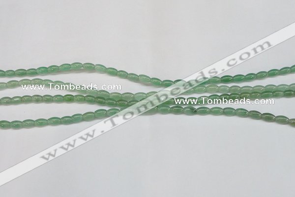 CAJ641 15.5 inches 5*8mm rice green aventurine beads