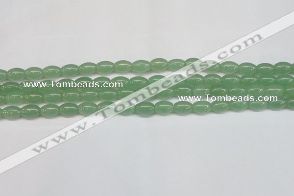 CAJ645 15.5 inches 8*12mm rice green aventurine beads