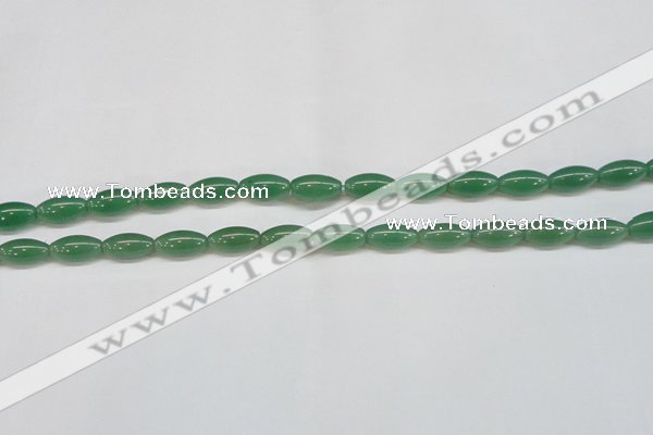 CAJ646 15.5 inches 8*16mm rice green aventurine beads