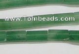 CAJ648 15.5 inches 6*12mm faceted tube green aventurine beads