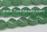 CAJ664 15.5 inches 8*10mm twisted rice green aventurine beads