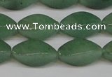 CAJ667 15.5 inches 10*20mm twisted rice green aventurine beads