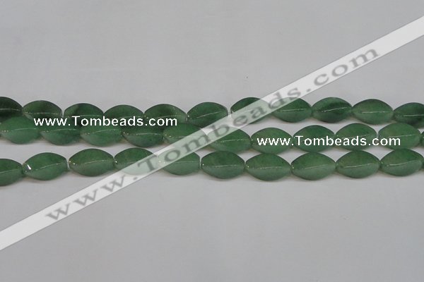 CAJ667 15.5 inches 10*20mm twisted rice green aventurine beads