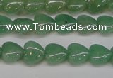 CAJ684 15.5 inches 10*10mm heart green aventurine beads