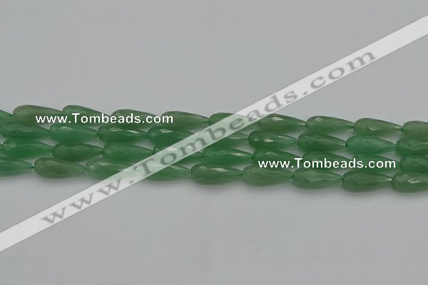 CAJ706 15.5 inches 8*20mm faceted teardrop green aventurine beads