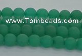 CAJ710 15.5 inches 4mm round matte green aventurine beads