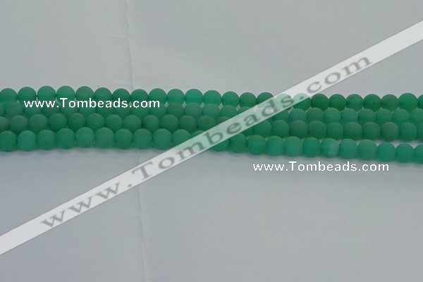 CAJ711 15.5 inches 6mm round matte green aventurine beads