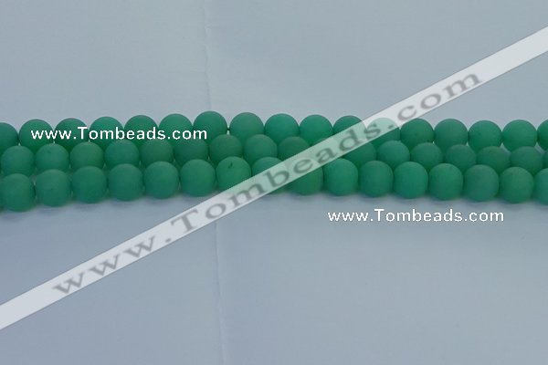 CAJ713 15.5 inches 10mm round matte green aventurine beads