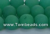 CAJ714 15.5 inches 12mm round matte green aventurine beads