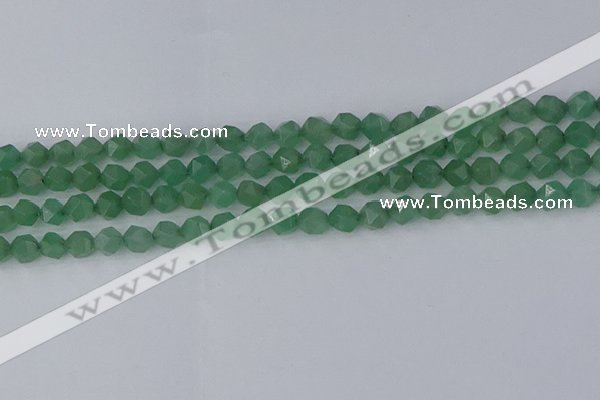 CAJ731 15.5 inches 6mm faceted nuggets green aventurine beads