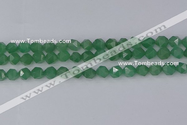 CAJ733 15.5 inches 10mm faceted nuggets green aventurine beads